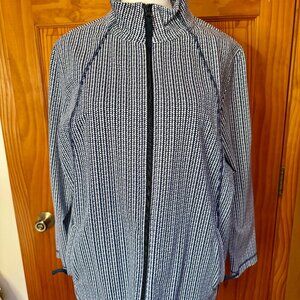Pristine T for Talbots 1X Blue/White Checked Jacket w Pocket